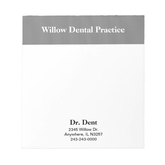 Dr. or Dentist Business Notepad Notizblock (Vorderseite)