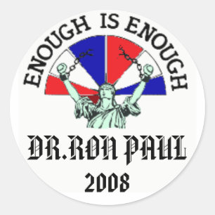 DR. RON PAUL, 2008 RUNDER AUFKLEBER