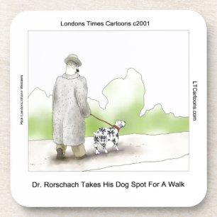 Dr. Rorschach nimmt Dog Spot 4 A Walk Funny Getränkeuntersetzer