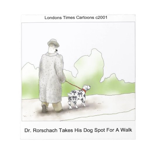 Dr. Rorschach nimmt Dog Spot 4 A Walk Funny Notizblock (Vorderseite)