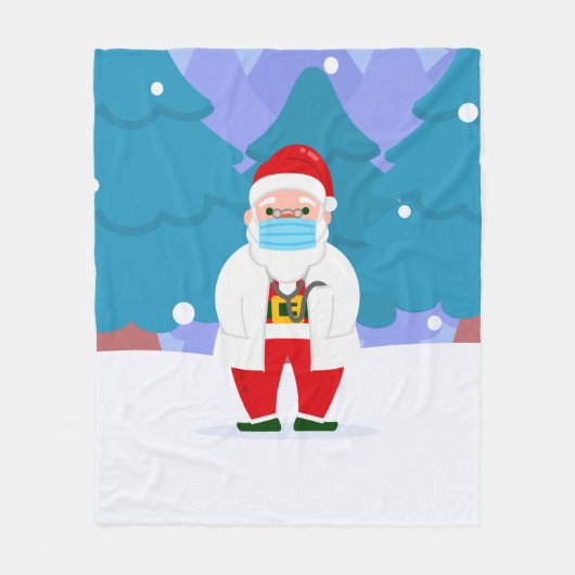 dr santa claus covide Weihnachten Gesichtsmaske Ar Fleecedecke (Vorderseite)