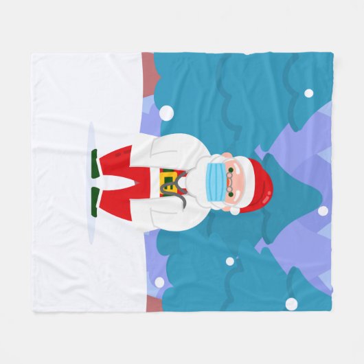 dr santa claus covide Weihnachten Gesichtsmaske Ar Fleecedecke (Vorderseite (Horizontal))