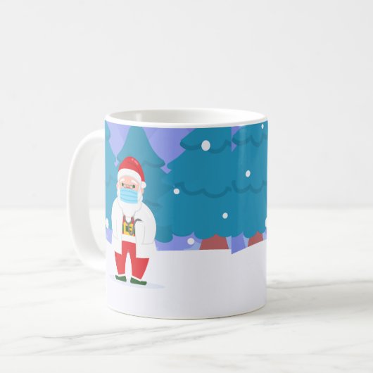 dr santa claus covide Weihnachten Gesichtsmaske Ar Kaffeetasse (Vorderseite Links)