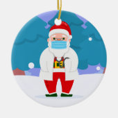 dr santa claus covide Weihnachten Gesichtsmaske Ar Keramik Ornament (Vorne)