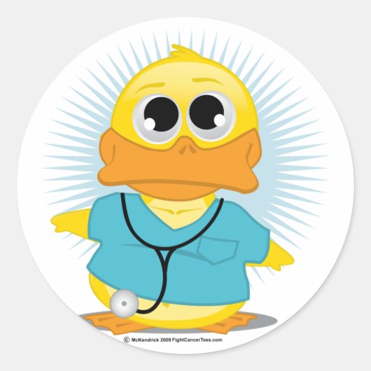 Dr. Scrubs Duck Runder Aufkleber (Vorderseite)