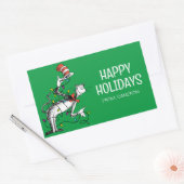 Dr. Seus | Katze im Hut | Weihnachtsgeschenkmarke Rechteckiger Aufkleber (Umschlag)