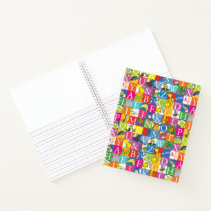 Dr. Seuss' ABC farbenfrohes Blockbuchstaben-Muster Notizblock