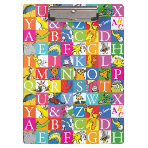 Dr. Seuss' ABC farbenfrohes Blockbuchstabenmuster Klemmbrett