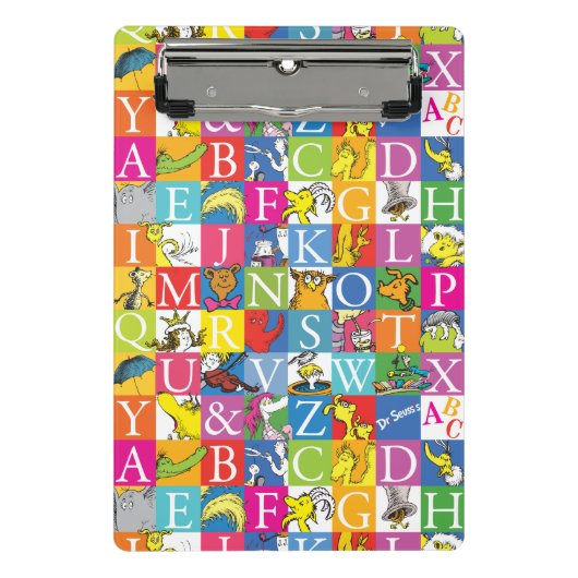 Dr. Seuss' ABC farbenfrohes Blockbuchstabenmuster Mini Klemmbrett (Vorderseite)