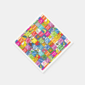 Dr. Seuss' ABC farbenfrohes Blockbuchstabenmuster Serviette (Ecke)