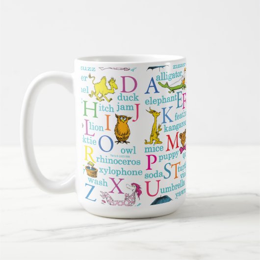 Dr. Seuss' ABC-Muster mit Wörtern Kaffeetasse (Links)