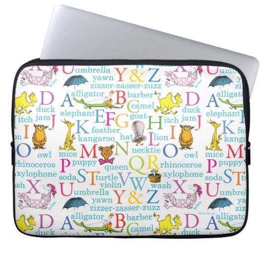 Dr. Seuss' ABC-Muster mit Wörtern Laptopschutzhülle (Vorderseite)