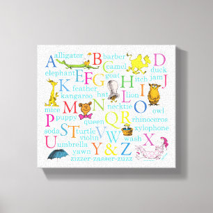 Dr. Seuss' ABC-Muster mit Wörtern Leinwanddruck