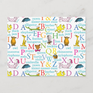 Dr. Seuss' ABC-Muster mit Wörtern Postkarte