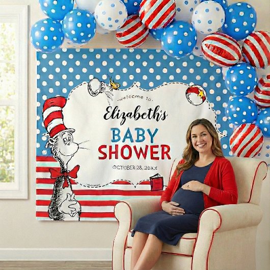 Dr. Seuss | Baby Shower mit dem Kater im Hut Wandteppich