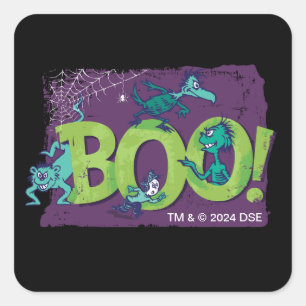 Dr. Seuss   BOO! Halloween Grafik Quadratischer Aufkleber