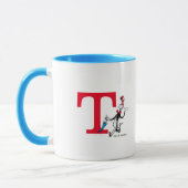 Dr. Seuss Cat im Hat Umbrella Walk Monogram T Tasse (Links)
