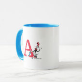 Dr. Seuss Cat im Hat Umbrella Walk Monogramm A Tasse (Vorderseite Links)