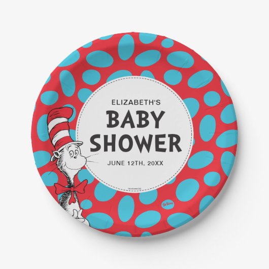 Dr. Seuss Cat in der Hat Baby Dusche Pappteller (Vorderseite)