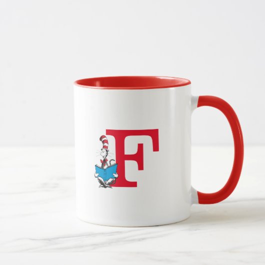 Dr. Seuss Cat in the Hat - Reading Monogram F Tasse (Rechts)