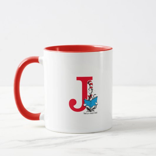 Dr. Seuss Cat in the Hat - Reading Monogram J Tasse (Links)