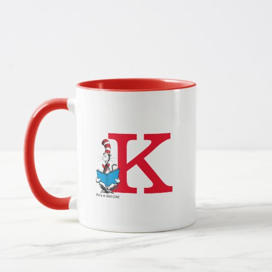 Dr. Seuss Cat in the Hat - Reading Monogram K Tasse (Links)