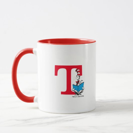 Dr. Seuss Cat in the Hat - Reading Monogram T Tasse (Links)