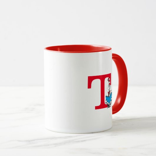 Dr. Seuss Cat in the Hat - Reading Monogram T Tasse (VorderseiteRechts)