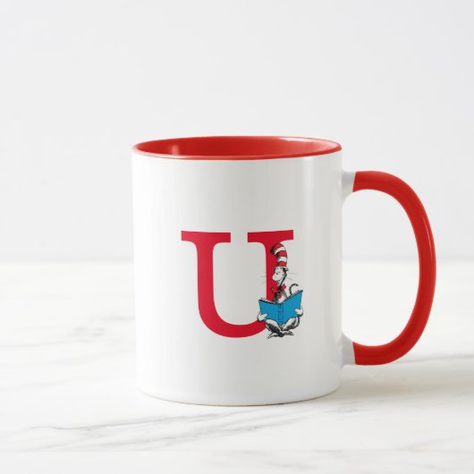 Dr. Seuss Cat in the Hat - Reading Monogram U Tasse (Rechts)