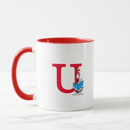 Dr. Seuss Cat in the Hat - Reading Monogram U Tasse (Links)