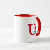 Dr. Seuss Cat in the Hat - Reading Monogram U Tasse (VorderseiteRechts)