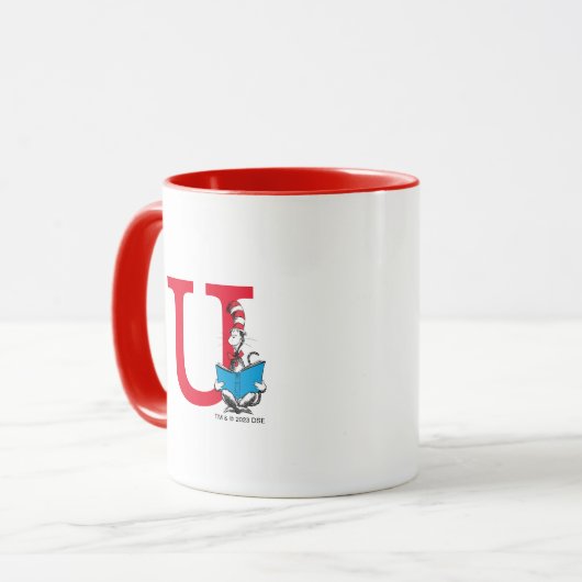 Dr. Seuss Cat in the Hat - Reading Monogram U Tasse (Vorderseite Links)