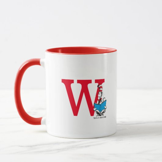 Dr. Seuss Cat in the Hat - Reading Monogram W Tasse (Links)