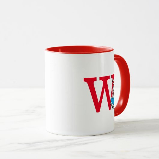 Dr. Seuss Cat in the Hat - Reading Monogram W Tasse (VorderseiteRechts)