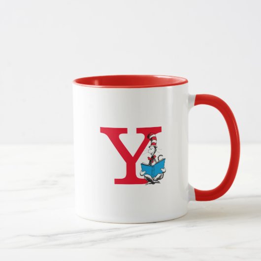 Dr. Seuss Cat in the Hat - Reading Monogram Y Tasse (Rechts)