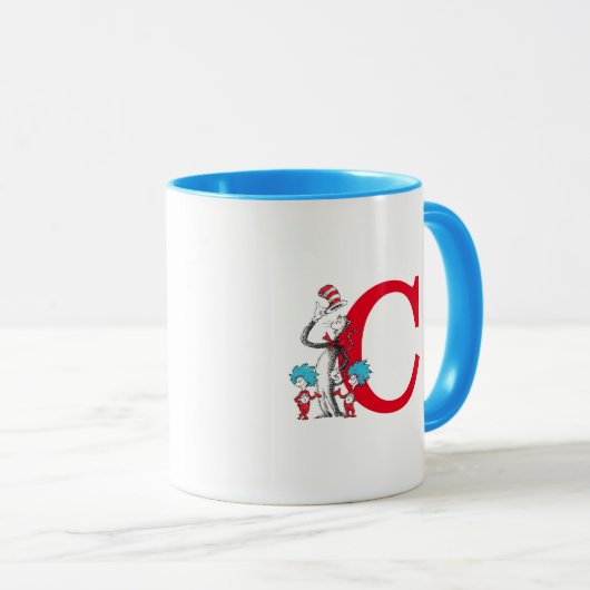 Dr. Seuss Cat in the Hat, Thing One Monogram C Tasse (VorderseiteRechts)