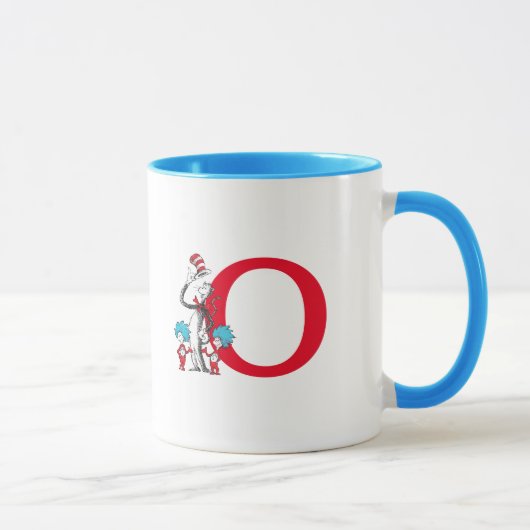 Dr. Seuss Cat in the Hat, Thing One Monogram O Tasse (Rechts)