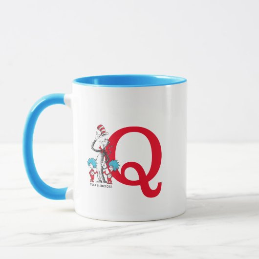 Dr. Seuss Cat in the Hat, Thing One Monogram Q Tasse (Links)