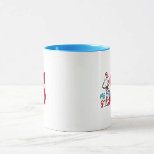 Dr. Seuss Cat in the Hat, Thing One Monogram S Tasse (Zentrum)