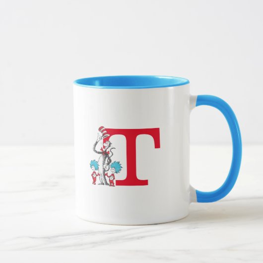 Dr. Seuss Cat in the Hat, Thing One Monogram T Tasse (Rechts)