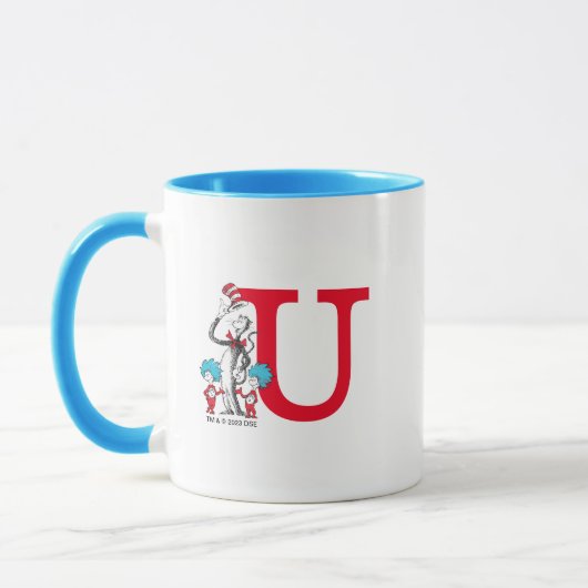 Dr. Seuss Cat in the Hat, Thing One Monogram U Tasse (Links)