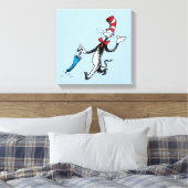 Dr. Seuss | Cat in the Hat Umbrella Walk Leinwanddruck (Insitu (Schlafzimmer))