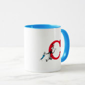 Dr. Seuss Cat in the Hat Umbrella Walk Monogram C Tasse (VorderseiteRechts)
