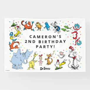 Dr. Seuss Character Confetti   KINDERGEBURTSTAG Banner