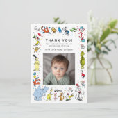 Dr. Seuss Character Confetti | KINDERGEBURTSTAG Dankeskarte (Stehend Vorderseite)