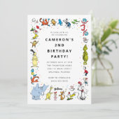 Dr. Seuss Character Confetti | KINDERGEBURTSTAG Einladung (Stehend Vorderseite)