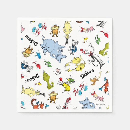 Dr. Seuss Character Confetti | KINDERGEBURTSTAG Serviette (Vorderseite)
