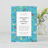 Dr. Seuss Character Muster | KINDERGEBURTSTAG Einladung (Stehend Vorderseite)