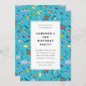 Dr. Seuss Character Muster | KINDERGEBURTSTAG Einladung (Vorne/Hinten)