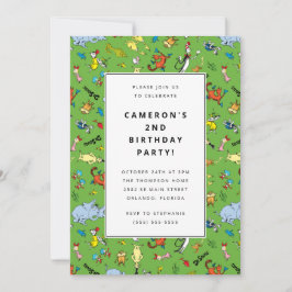 Dr. Seuss Character Muster | KINDERGEBURTSTAG Einladung